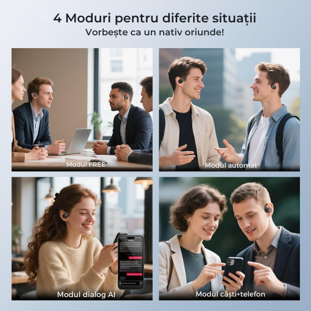 Căști Traducătoare Inteligente – Comunicare Instantanee în 114 Limbi