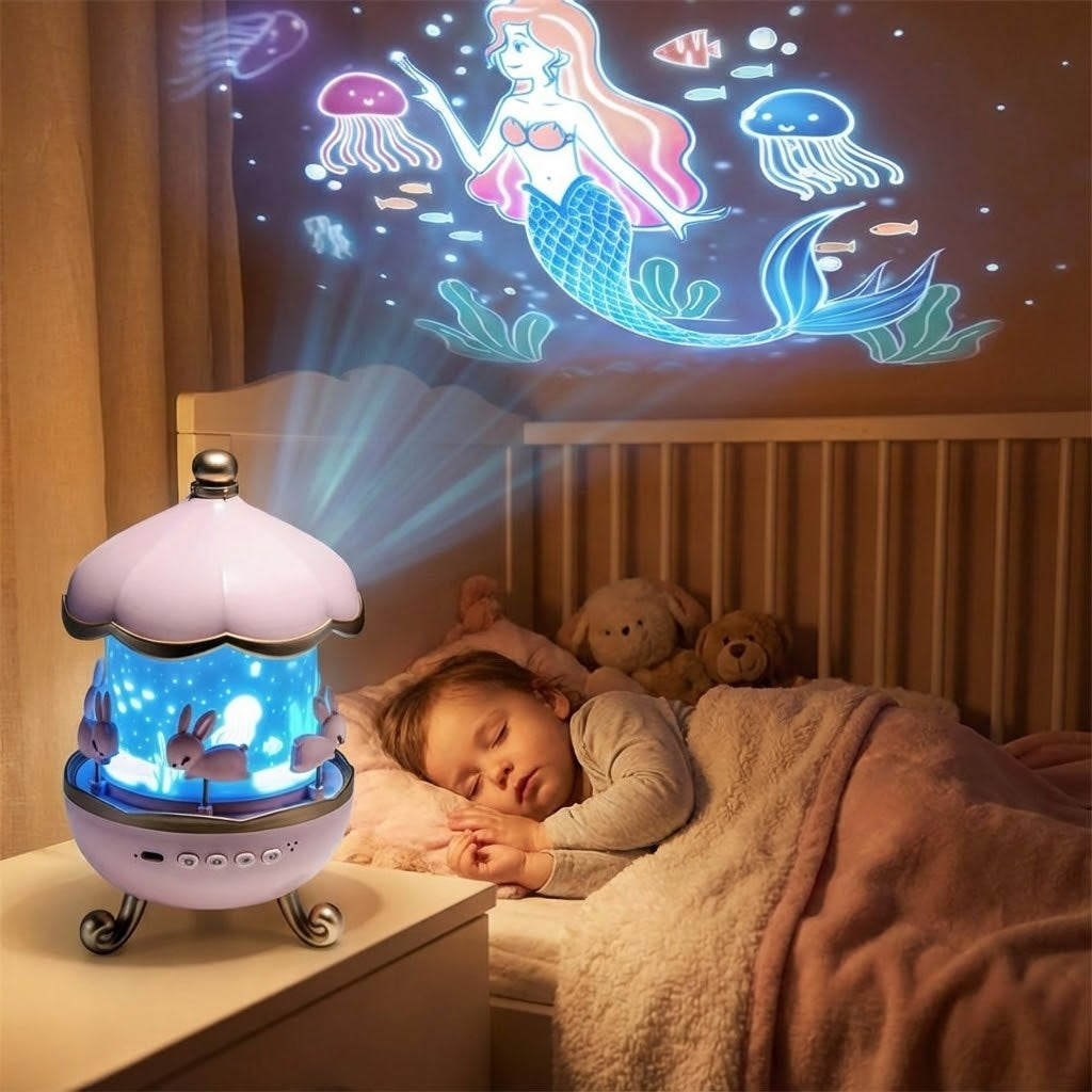 Lampa de Poveste "Universul Magic" - 6 Proiecții, Bluetooth & Boxă Integrată