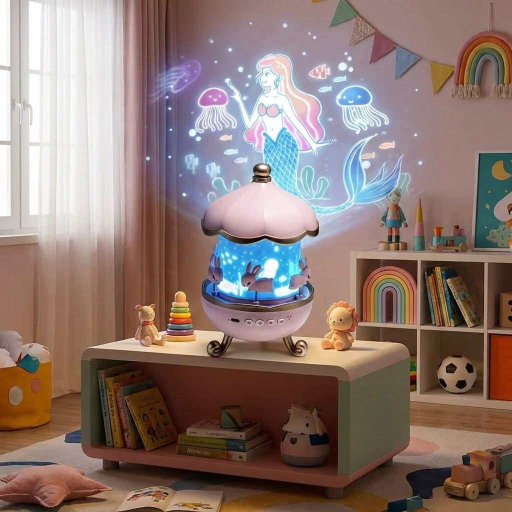 Lampa de Poveste "Universul Magic" - 6 Proiecții, Bluetooth & Boxă Integrată
