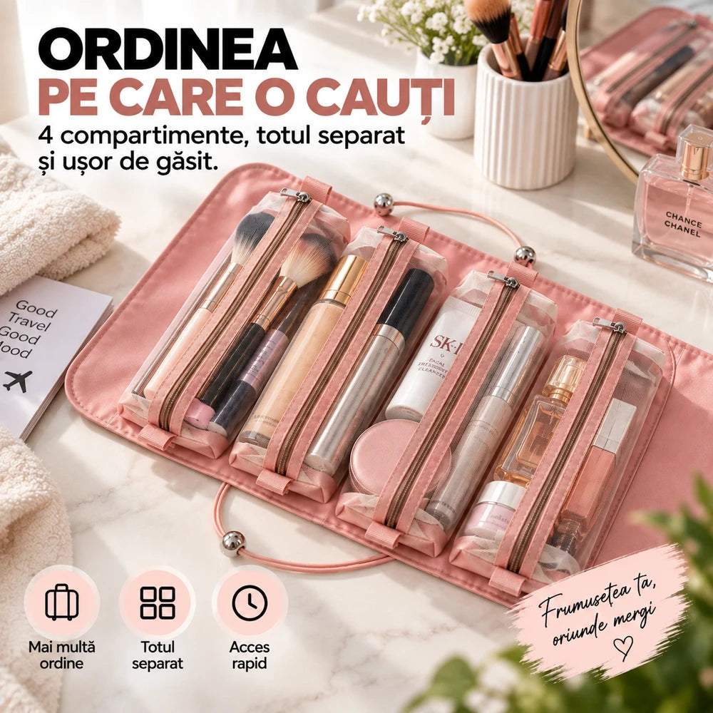 Organizator Cosmetic Impermeabil 4-în-1 pentru Călătorii