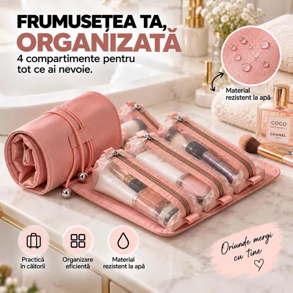 Organizator Cosmetic Impermeabil 4-în-1 pentru Călătorii