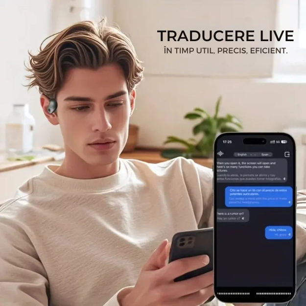 Căști Traducătoare Inteligente – Comunicare Instantanee în 114 Limbi