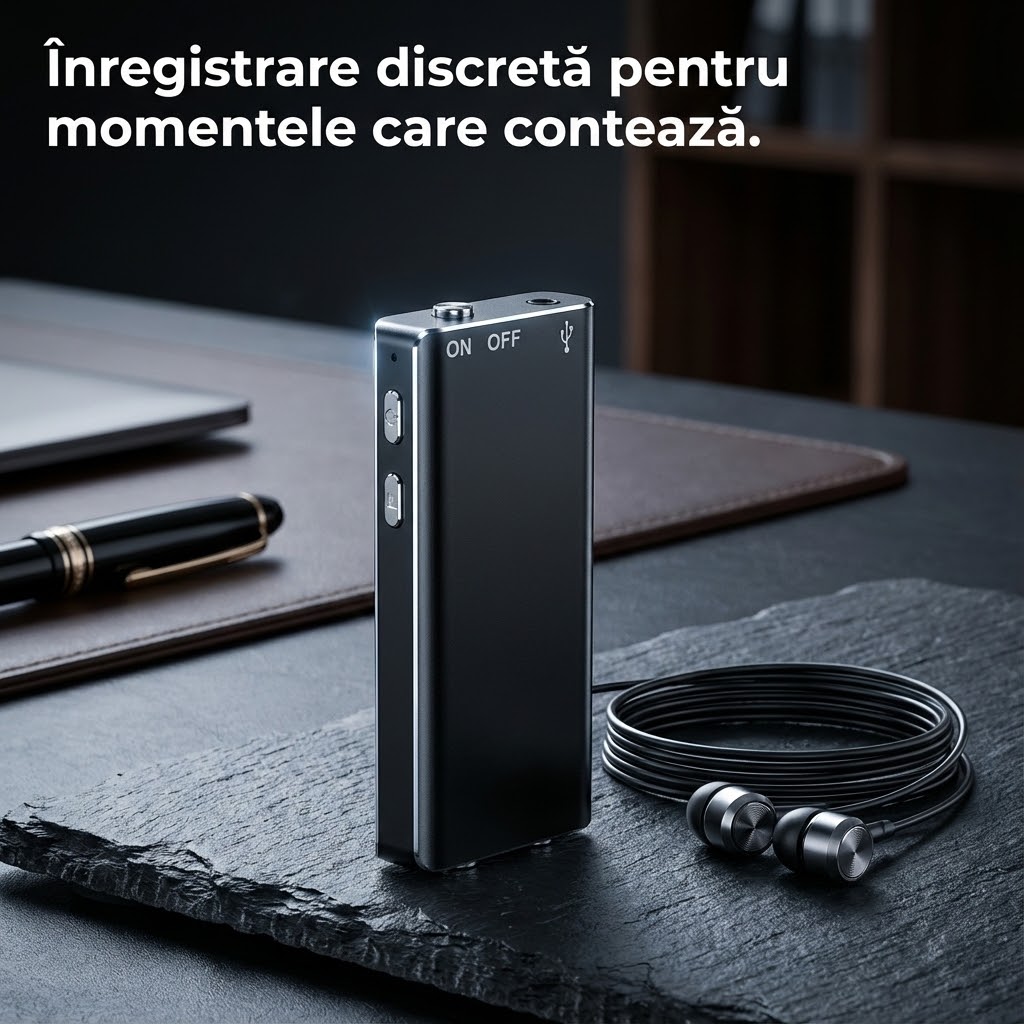 Mini Reportofon Inteligent NanoVoice – Memoria Ta Infailibilă & Martorul Tău Tăcut