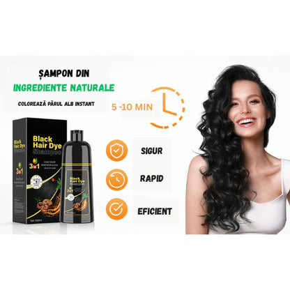 Șampon BlackHairDye™ - Firele albe sunt o amintire!