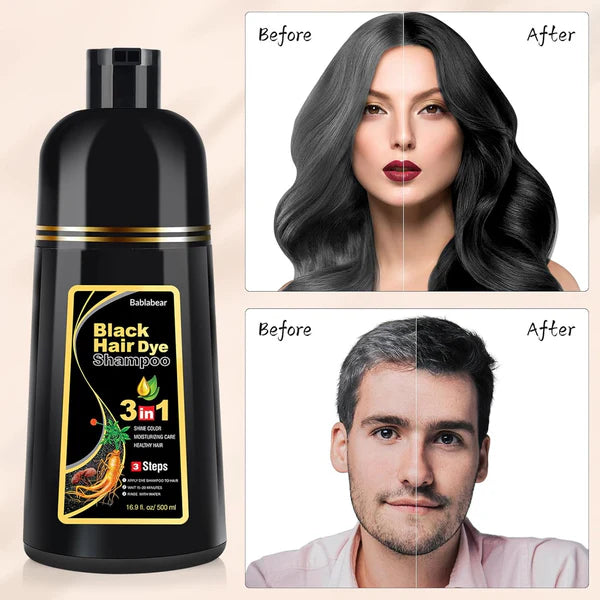 Șampon BlackHairDye™ - Firele albe sunt o amintire!