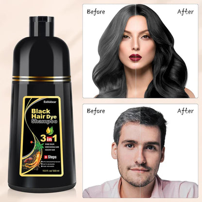 Șampon BlackHairDye™ - Firele albe sunt o amintire!